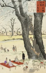 Koganei, kersenbloesems uit Schetsen van beroemde plaatsen in Japan, 1896